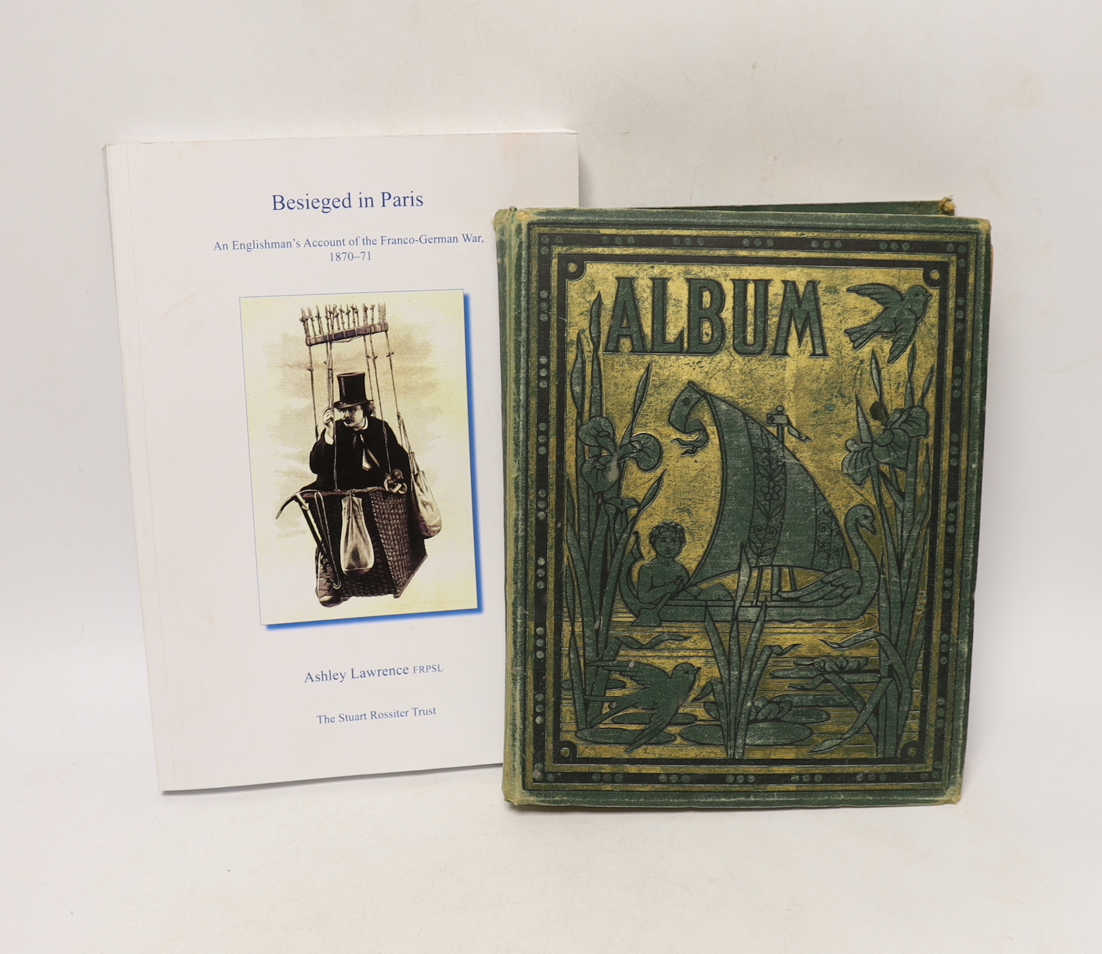A Victorian scrap album, containing chromolithographic cards and scraps and pressed leaves and two other items